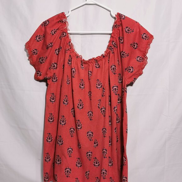 🦋3/$20 Coral Paisley Tee Size 1X #58 - Picture 4 of 8